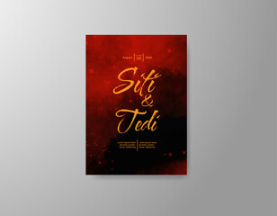 Wedding invitation with abstract watercolor background