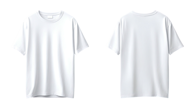 Blank white t-shirt front and back view (1)