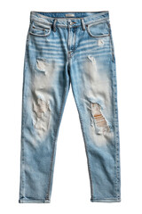 Light wash distressed jeans