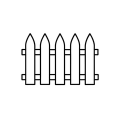 Outline of a picket fence on transparent background