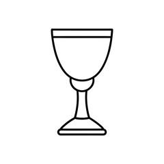 Elegant chalice line drawing on transparent background