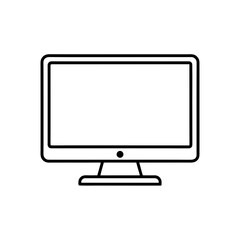 Outline drawing of monitor on transparent background
