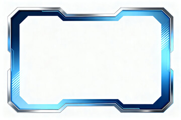 Blue metallic futuristic frame with angular design and reflective surface