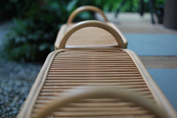 close up rattan shoe rack