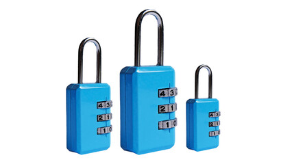 Padlock luggage lock code isolated on a white background.