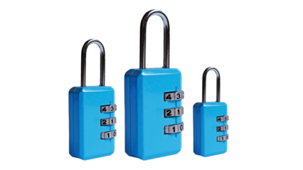 Padlock luggage lock code isolated on a white background.