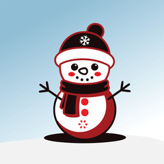 snowman with red hat