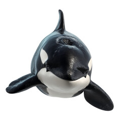Png of orca swimming isolated on transparent background killer whale with black and white coloring in the ocean