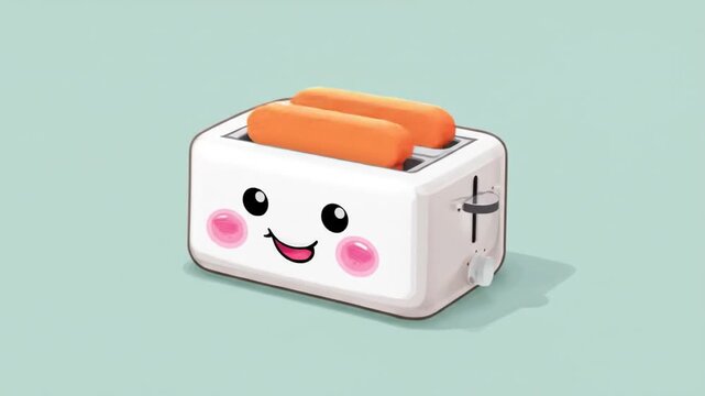 Cute toaster illustration