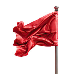 A red flag billowing in the wind
