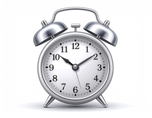 Cartoon Style Alarm Clock Icon With Playful Expressive Eyes And Exaggerated Bell