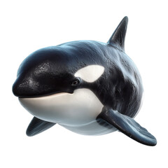 Png of orca swimming isolated on transparent background killer whale with black and white coloring in the ocean