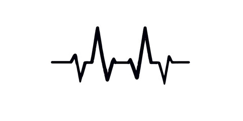 Medical heart rate monitor showing a dynamic heartbeat line on a digital ECG graph