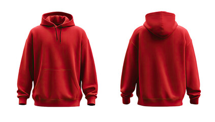 Red hoodie, front and back view (3)