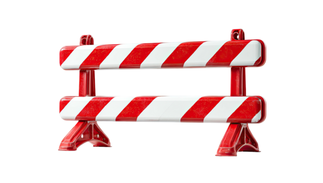Red and white striped barrier (4)