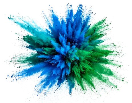 Colorful powder explosion