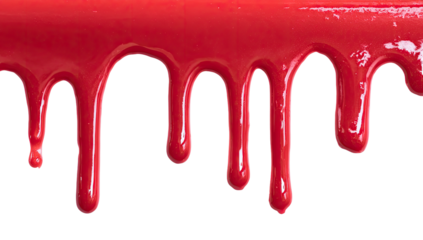 Red liquid drips on black background