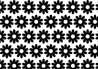 seamless floral pattern black and white simple design