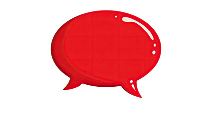 Red speech bubble graphic