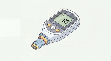 Flat Illustration of Transcutaneous Jaundice Meter on White Background Displaying Bilirubin Level Measurement Portable Diagnostic Device for Neonatal Hyperbilirubinemia in a Pediatric Setting