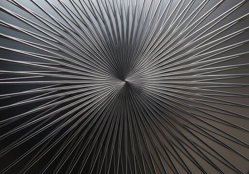 Converging metallic strands radiating in seamless precision and gradient