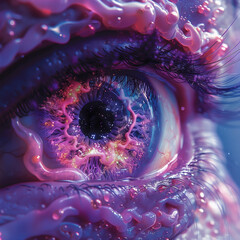 urreal Cosmic Eye, Psychedelic Tentacles, Fantasy Digital Illustration surreal horror