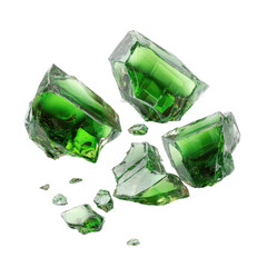 Emerald-like crystal fragments