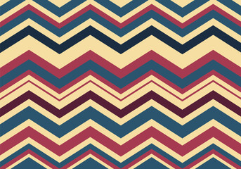 A bold zig zag pattern in rich blues and reds.