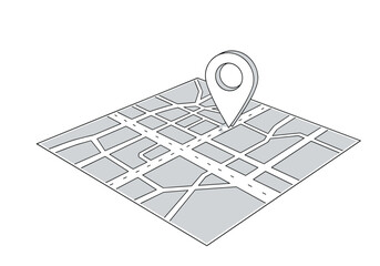 Fototapeta premium A map with a location pin indicating a specific destination.