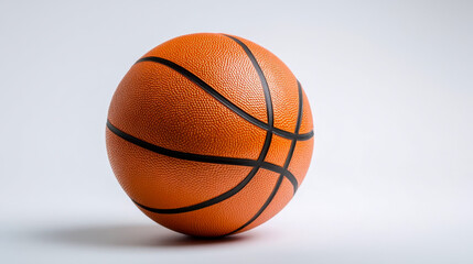 Basketball ball isolated on pure white background, sports equipment concept