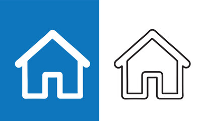 “Home Icon, House Symbol, Real Estate Button, UI Navigation, Minimal Flat Design Vector”