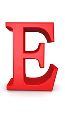 Red uppercase letter E