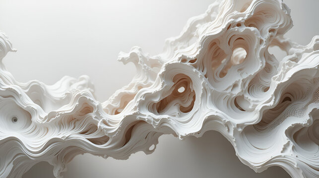 Abstract biomorphic background. Sculpture, beautiful formations,