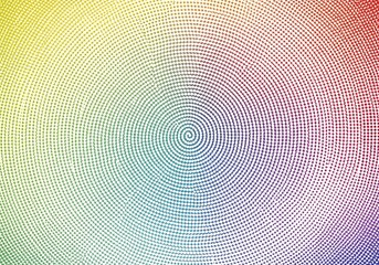 Abstract hypnotic multicolored dotted spiral pattern graphic design element