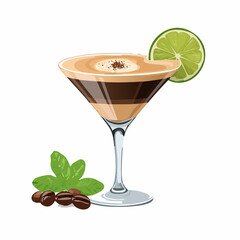 Espresso Martini cocktail Illustration