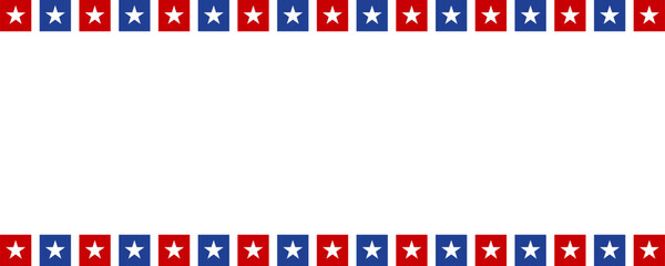 Red blue star flag decoration on blank copy space background template. America 4th of July Memorial or Independence day theme wallpaper.	
