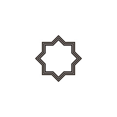 Figure, three lines, islamic geometric symbol simple logo vector