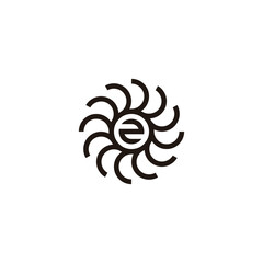 Number 2 in circle, technology geometric symbol simple logo vector