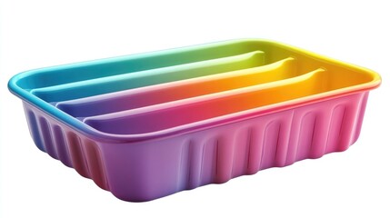 Vibrant rainbow loaf pan with a non-stick coating, adding a colorful touch to baking and kitchenware.