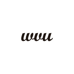 Letter w, v and u connect geometric symbol simple logo vector