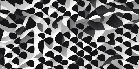 Seamless leopard print texture vector pattern design with black and white leaves and fabric for decoration or textile print