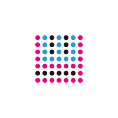 Letter w and y circles, square geometric symbol simple logo vector