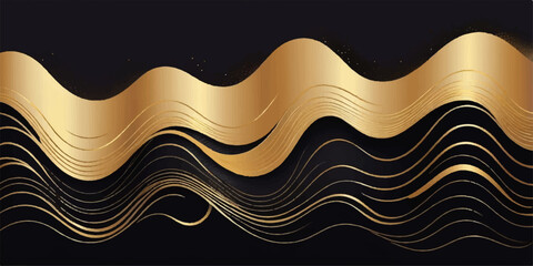 Abstract golden wave pattern vector illustration for a luxury business backdrop