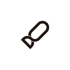 Rocket, outline geometric symbol simple logo vector