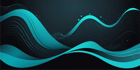 Abstract blue wave vector illustration with flowing lines and curve pattern design for business or technology template