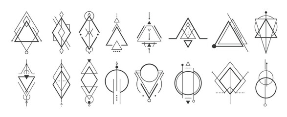  geometric symbols and minimalistic abstract line art © Piza