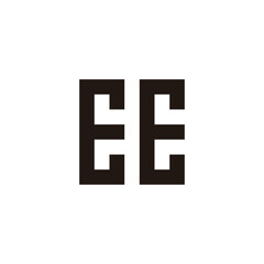 Letter EE square geometric symbol simple logo vector