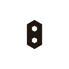 Number 8 hexagon, outline geometric symbol simple logo vector