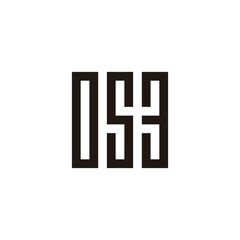 Number 0, 5 and 3 square, rectangles  geometric symbol simple logo vector
