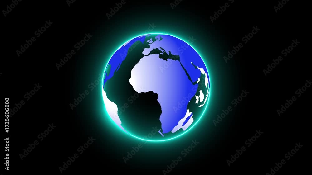 Poster Planet earth animation global network technology abstract motion graphics 4k ultra hd. Futuristic digital earth globe animation rotating planet world map 4k ultra hd.